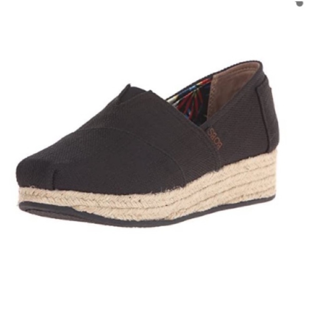 BOBS from Skechers Black Espadrille Wedge